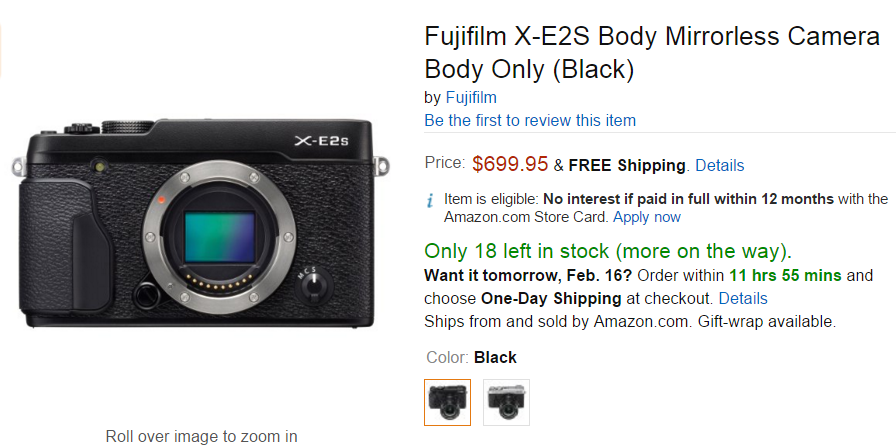 Fujifilm X-E2S in stock